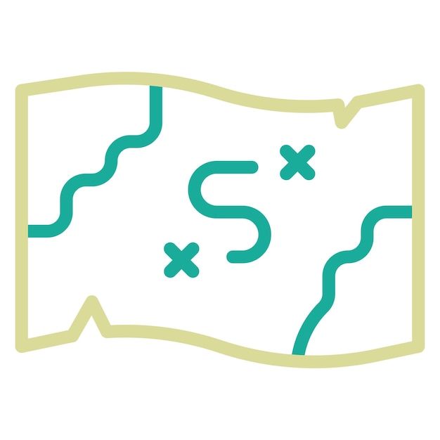 Ilustración del icono vectorial del mapa pirata del conjunto de iconos piratas
