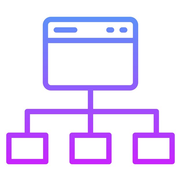 Ilustración del icono vectorial del mapa del sitio del conjunto de iconos SEO y SEM