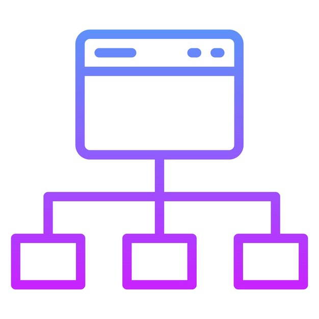 Vector ilustración del icono vectorial del mapa del sitio del conjunto de iconos seo y sem