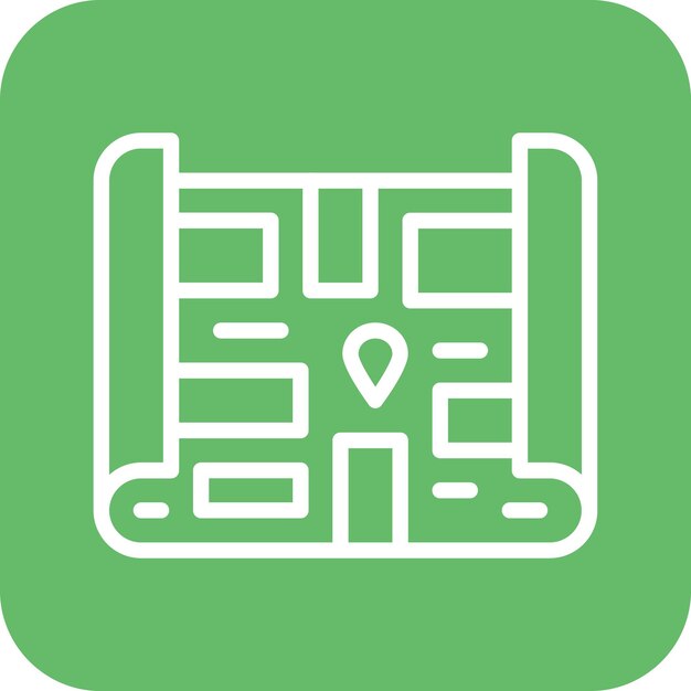 Ilustración del icono vectorial del mapa del tesoro del conjunto de iconos de la historia