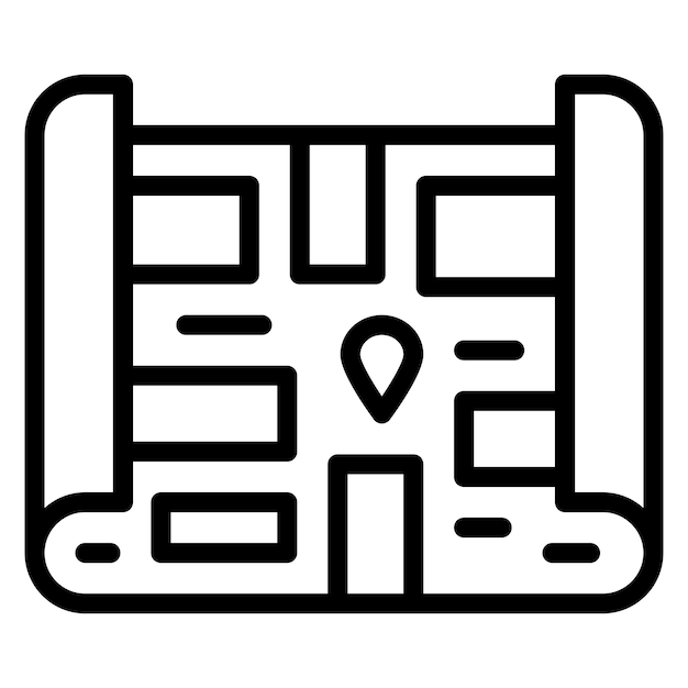 Ilustración del icono vectorial del mapa del tesoro del conjunto de iconos de la historia