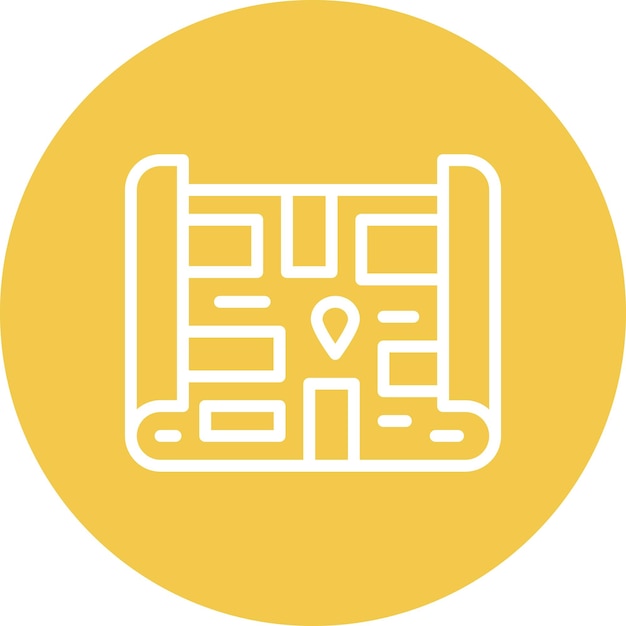 Ilustración del icono vectorial del mapa del tesoro del conjunto de iconos de la historia