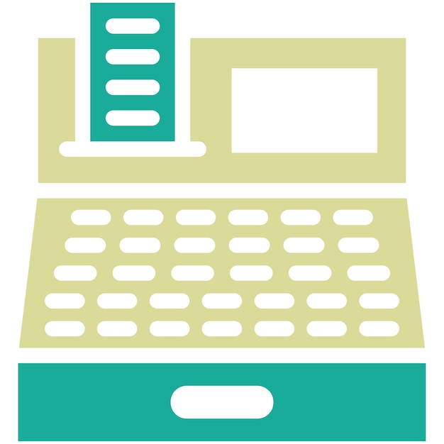 Ilustración del icono vectorial de la máquina de caja del conjunto de iconos de compras y comercio electrónico
