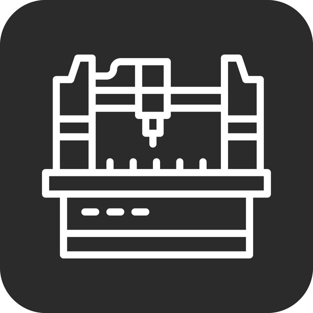Ilustración del icono vectorial de la máquina Cnc del conjunto de iconos del proceso industrial