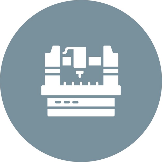 Ilustración del icono vectorial de la máquina Cnc del conjunto de iconos del proceso industrial