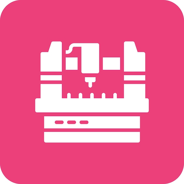 Ilustración del icono vectorial de la máquina Cnc del conjunto de iconos del proceso industrial