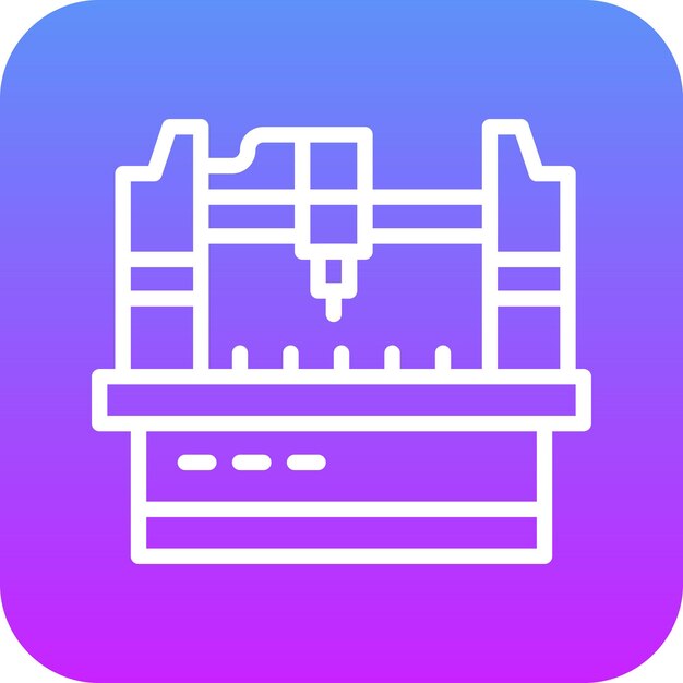 Ilustración del icono vectorial de la máquina Cnc del conjunto de iconos del proceso industrial