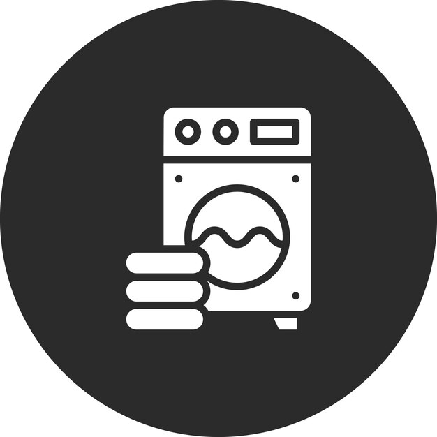 Ilustración del icono vectorial de la máquina de lavar del conjunto de iconos de artículos para el hogar