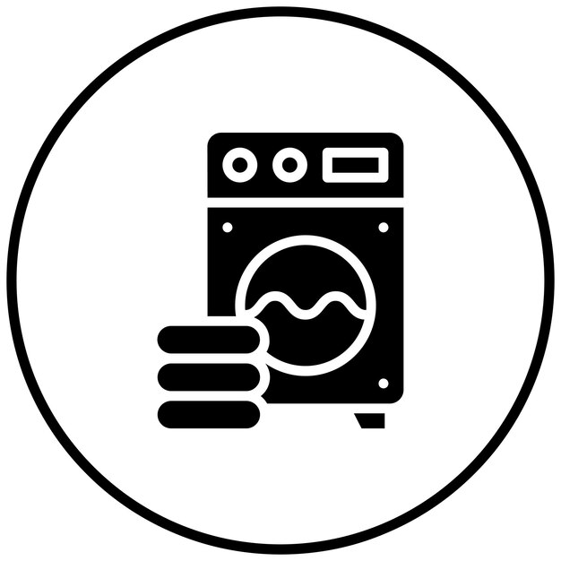 Ilustración del icono vectorial de la máquina de lavar del conjunto de iconos de artículos para el hogar