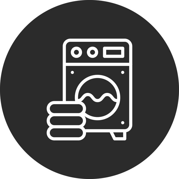 Ilustración del icono vectorial de la máquina de lavar del conjunto de iconos de artículos para el hogar