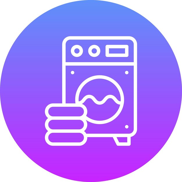 Ilustración del icono vectorial de la máquina de lavar del conjunto de iconos de artículos para el hogar