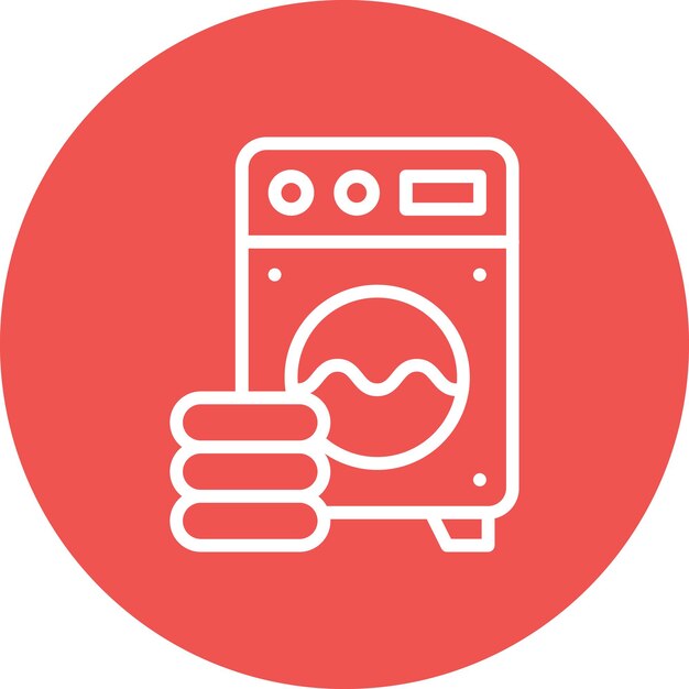 Ilustración del icono vectorial de la máquina de lavar del conjunto de iconos de artículos para el hogar