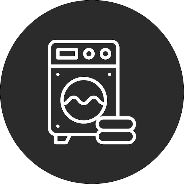 Ilustración del icono vectorial de la máquina de lavar del conjunto de iconos de la ciudad inteligente
