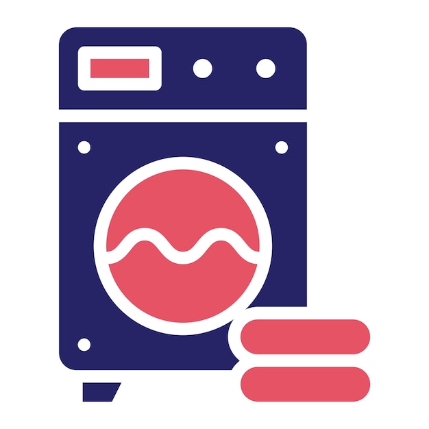 Ilustración del icono vectorial de la máquina de lavar del conjunto de iconos de la ciudad inteligente
