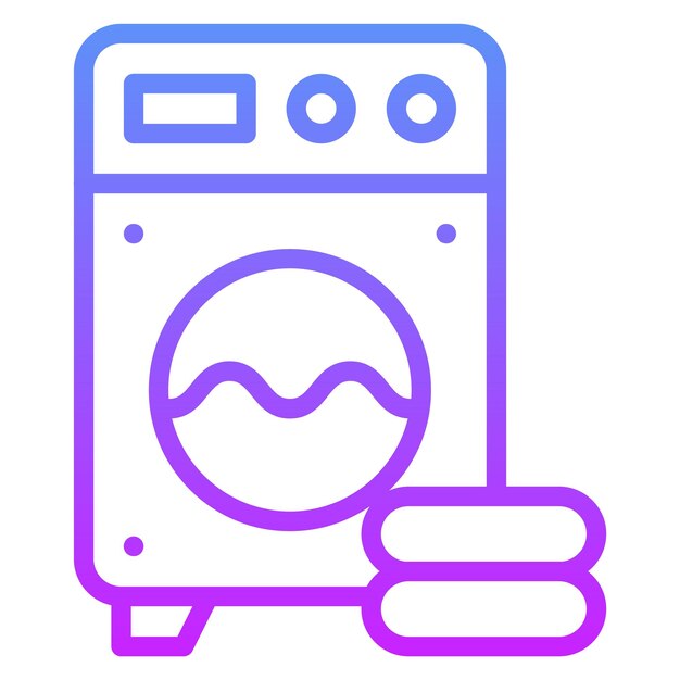 Ilustración del icono vectorial de la máquina de lavar del conjunto de iconos de la ciudad inteligente