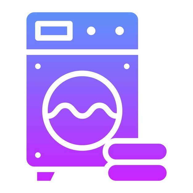 Ilustración del icono vectorial de la máquina de lavar del conjunto de iconos de la ciudad inteligente