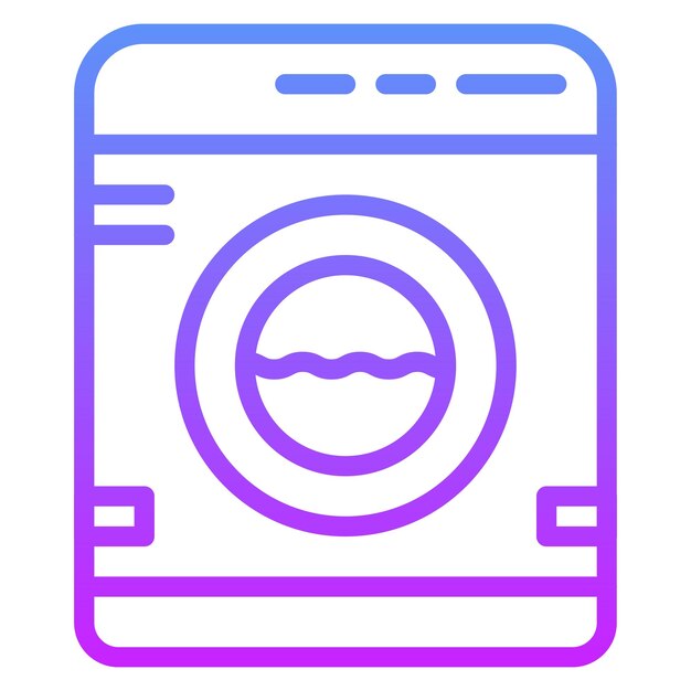 Ilustración del icono vectorial de la máquina de lavar del conjunto de iconos de costura