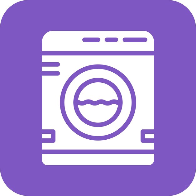 Ilustración del icono vectorial de la máquina de lavar del conjunto de iconos de costura