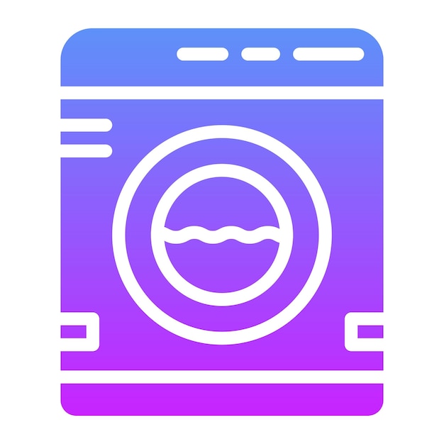 Ilustración del icono vectorial de la máquina de lavar del conjunto de iconos de costura