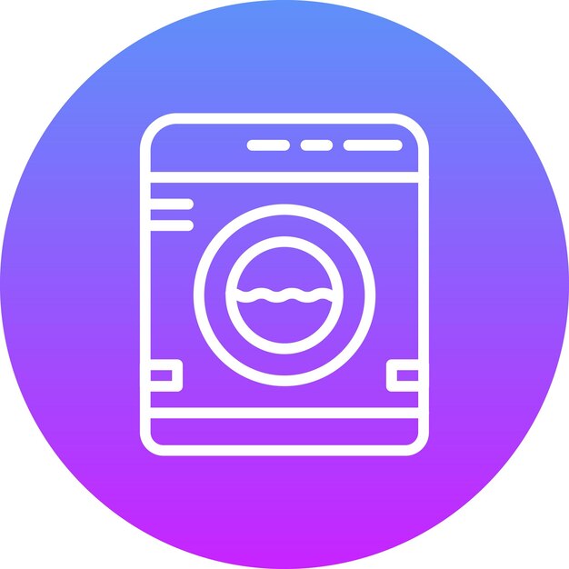 Ilustración del icono vectorial de la máquina de lavar del conjunto de iconos de costura