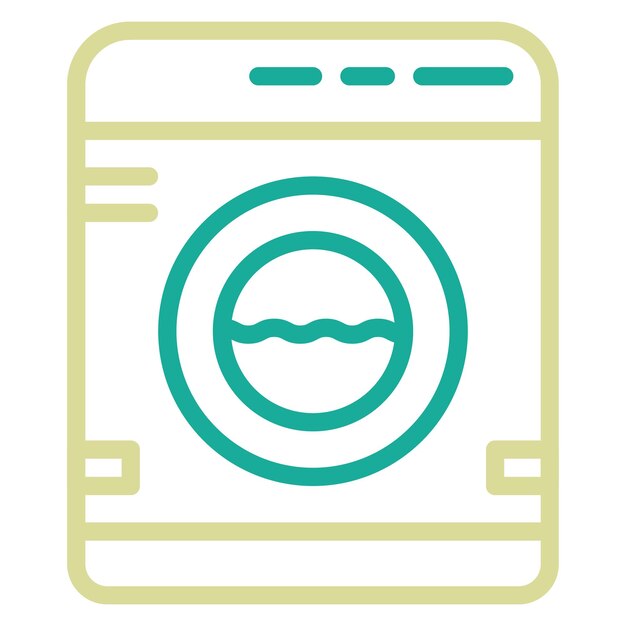 Ilustración del icono vectorial de la máquina de lavar del conjunto de iconos de costura