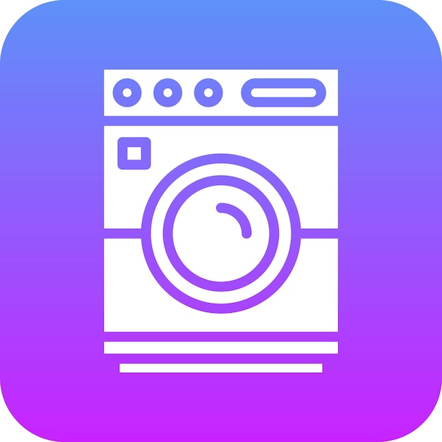 Ilustración del icono vectorial de la máquina de lavar del conjunto de iconos de la vida familiar