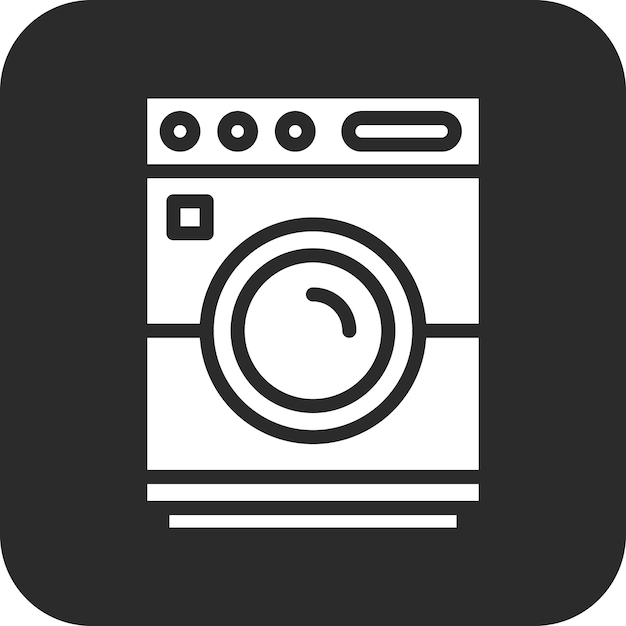 Ilustración del icono vectorial de la máquina de lavar del conjunto de iconos de la vida familiar