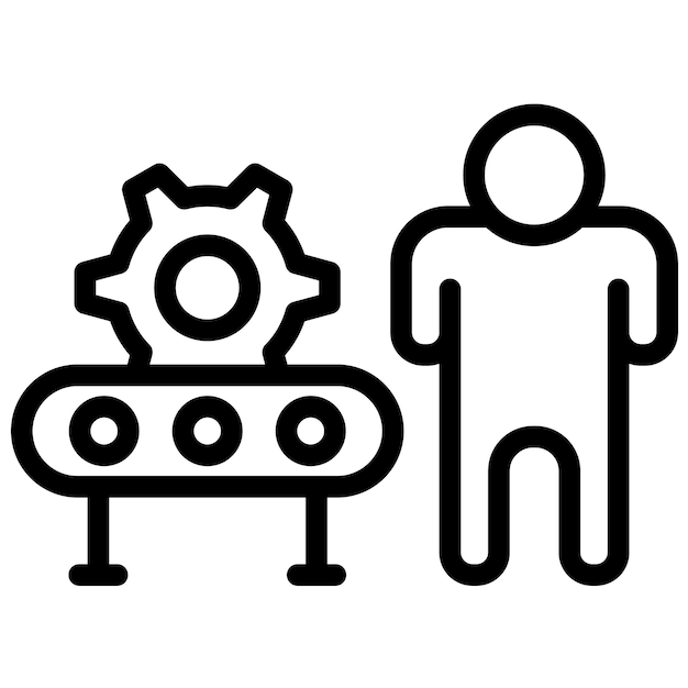 Ilustración del icono vectorial de máquina a persona del conjunto de iconos de inteligencia artificial