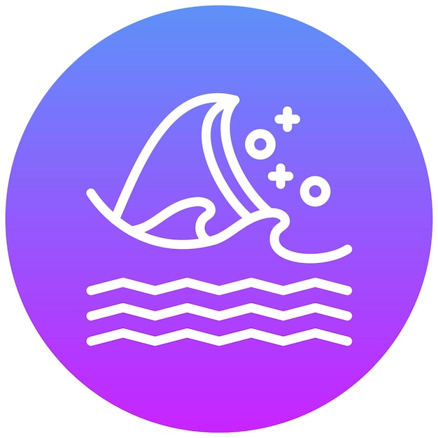 Ilustración del icono vectorial del mar del conjunto de iconos de la línea costera