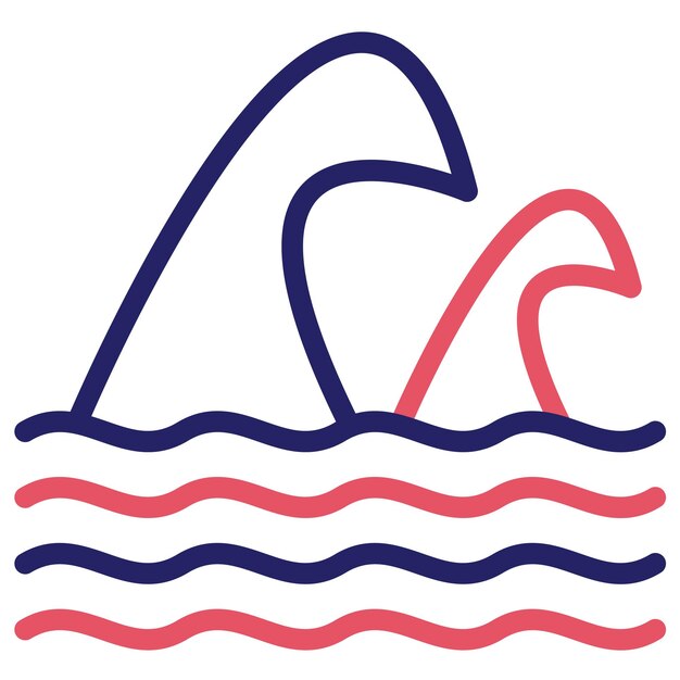 Ilustración del icono vectorial del mar del conjunto de iconos del tiempo