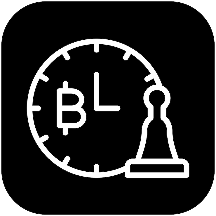 Vector ilustración del icono vectorial de la marca de tiempo del icono de la criptomoneda