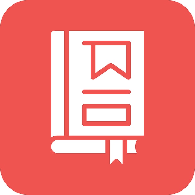 Ilustración del icono vectorial del marcador del conjunto de iconos de la biblioteca