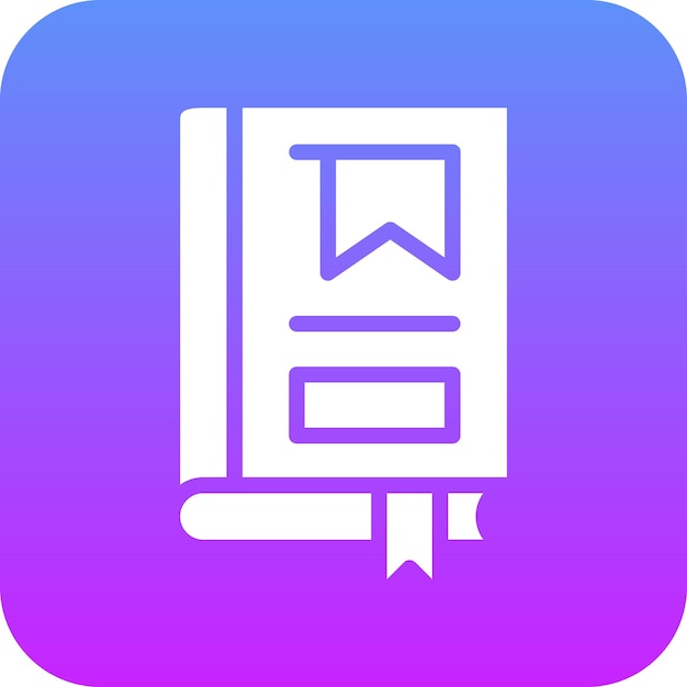Ilustración del icono vectorial del marcador del conjunto de iconos de la biblioteca