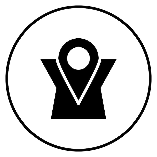 Ilustración del icono vectorial del marcador de lugar del conjunto de iconos de comunicaciones