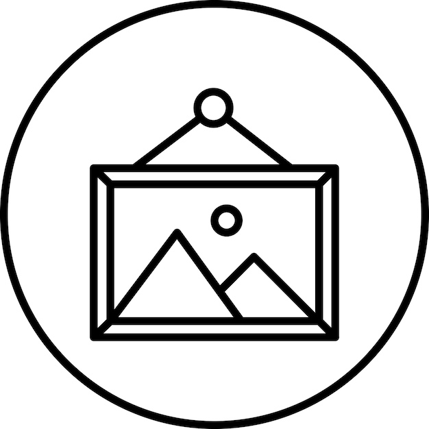 Ilustración del icono vectorial del marco fotográfico del conjunto de iconos de la vida familiar