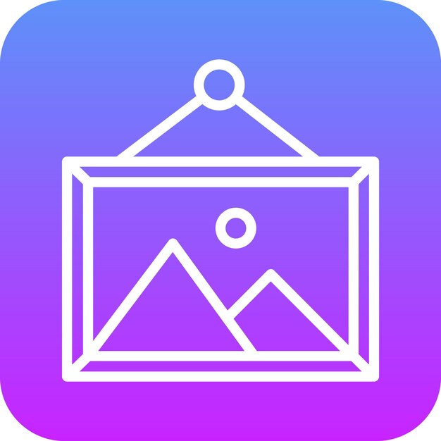 Ilustración del icono vectorial del marco fotográfico del conjunto de iconos de la vida familiar