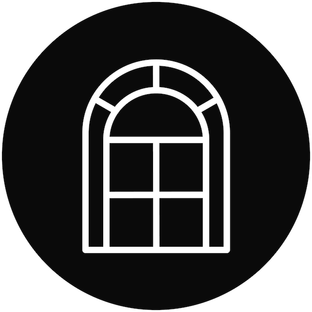 Ilustración del icono vectorial del marco de ventana del conjunto de iconos de mejoras para el hogar