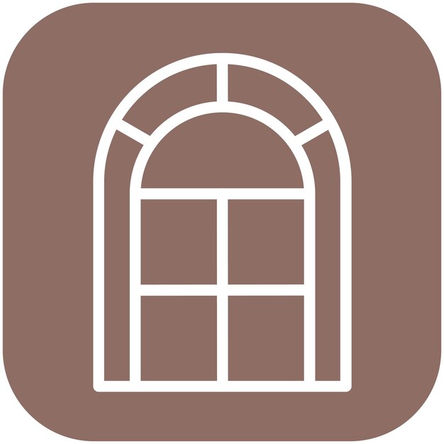 Ilustración del icono vectorial del marco de ventana del conjunto de iconos de mejoras para el hogar
