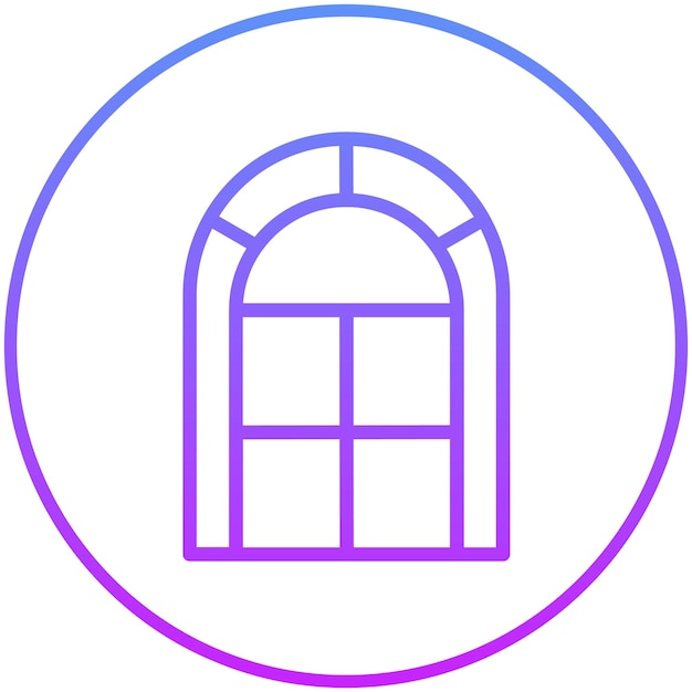 Ilustración del icono vectorial del marco de ventana del conjunto de iconos de mejoras para el hogar