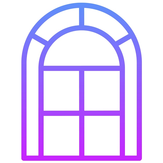 Ilustración del icono vectorial del marco de ventana del conjunto de iconos de mejoras para el hogar