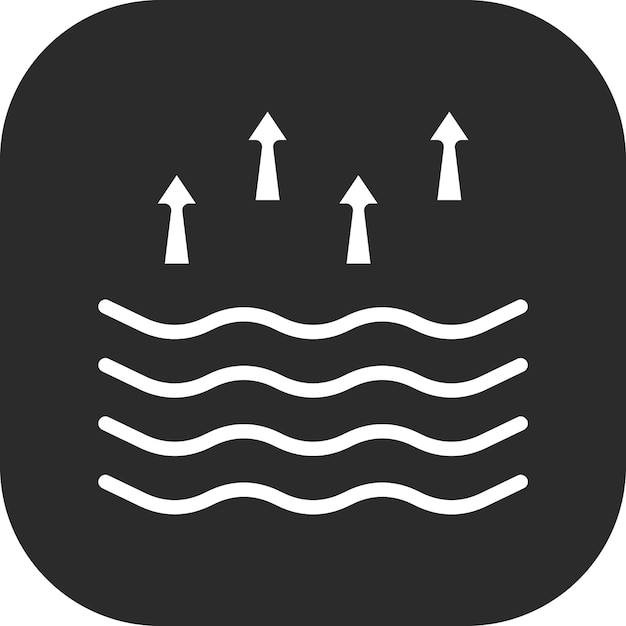 Ilustración del icono vectorial de marea alta del conjunto de iconos meteorológicos
