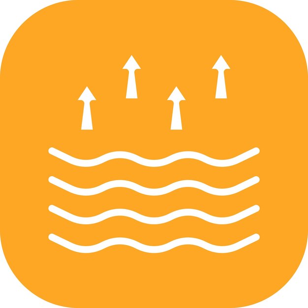 Ilustración del icono vectorial de marea alta del conjunto de iconos meteorológicos