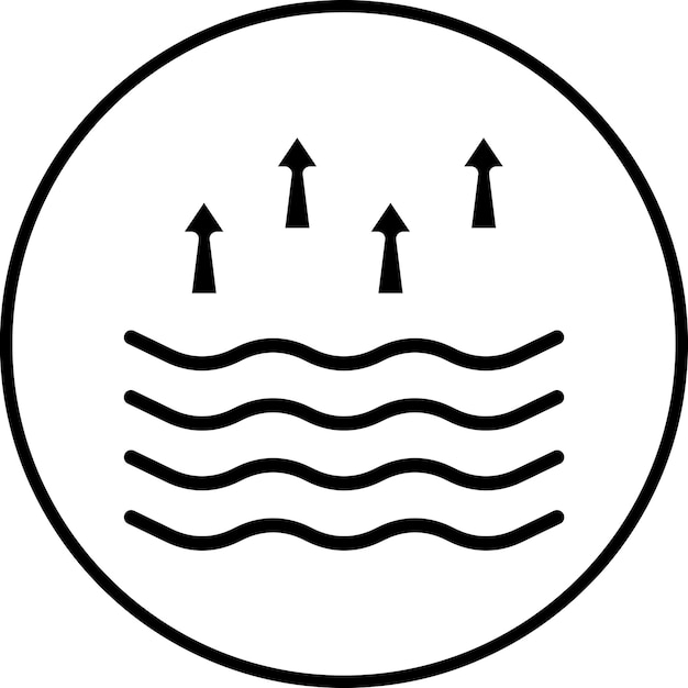 Ilustración del icono vectorial de marea alta del conjunto de iconos meteorológicos