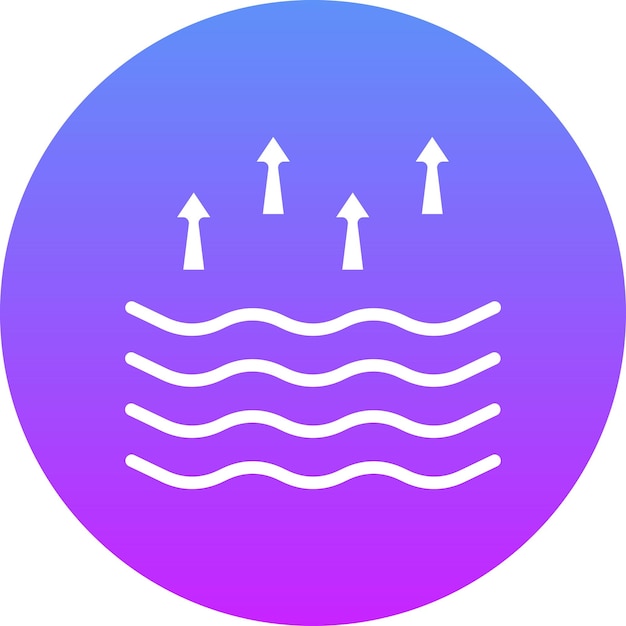Ilustración del icono vectorial de marea alta del conjunto de iconos meteorológicos