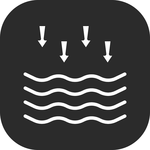 Ilustración del icono vectorial de marea baja del conjunto de iconos meteorológicos