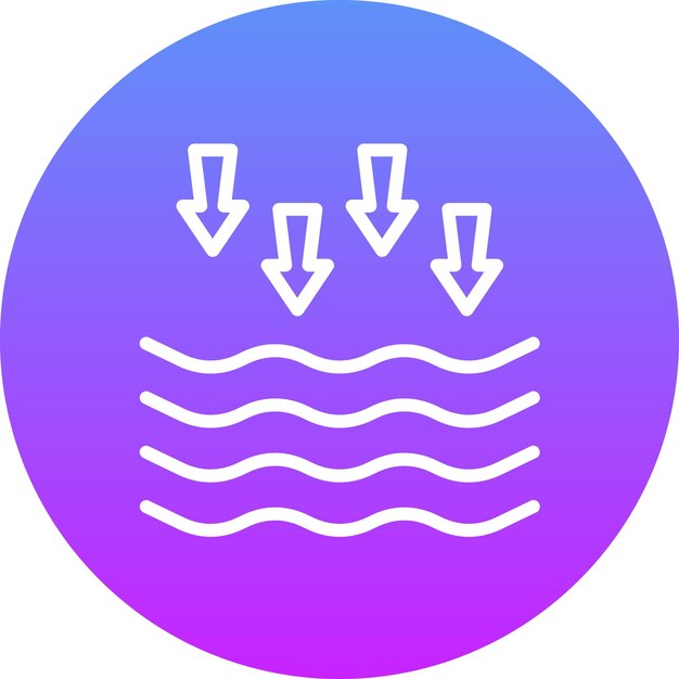 Ilustración del icono vectorial de marea baja del conjunto de iconos meteorológicos