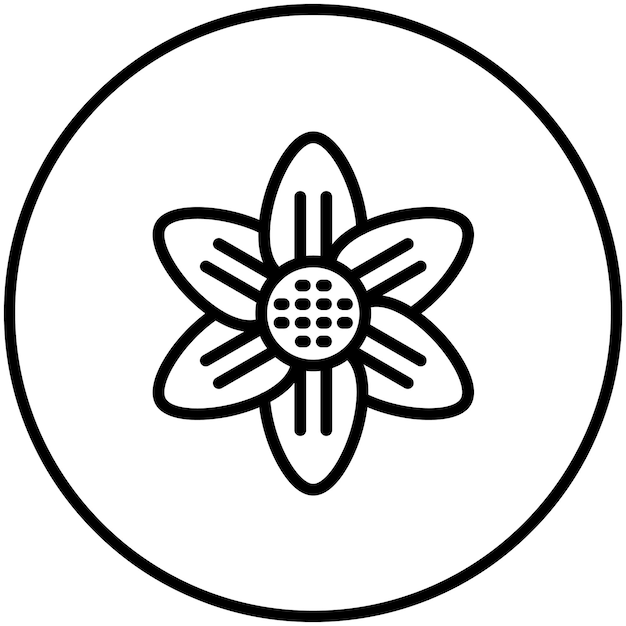 Vector ilustración del icono vectorial de margaritas del conjunto de iconos de flores