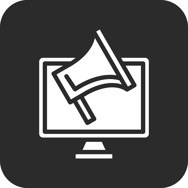 Ilustración del icono vectorial de marketing de difusión del conjunto de iconos de marketing digital