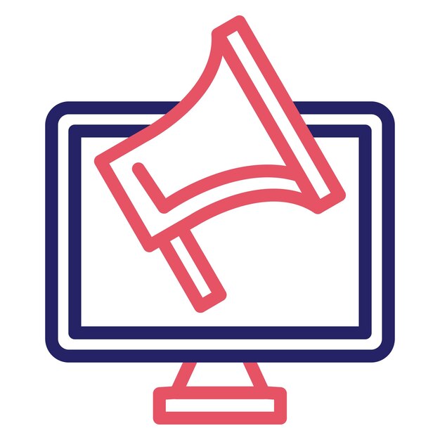 Ilustración del icono vectorial de marketing de difusión del conjunto de iconos de marketing digital