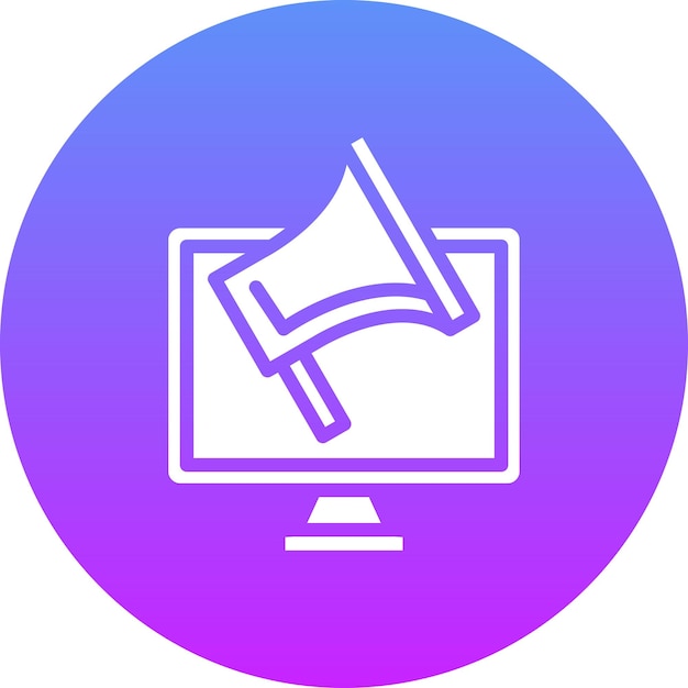 Ilustración del icono vectorial de marketing de difusión del conjunto de iconos de marketing digital